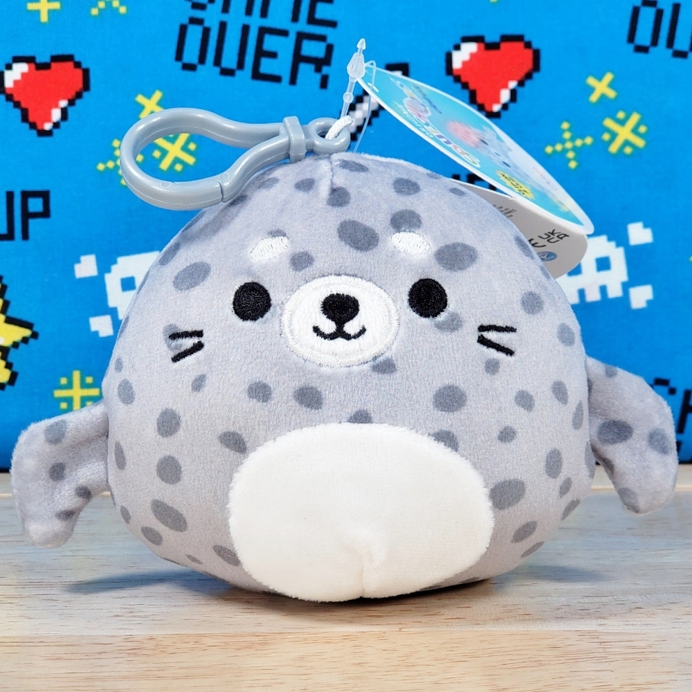 Squishmallow Isis the Spotted Seal 3.5" Clip UltraSoft Stuffed Sealife Plush NWT